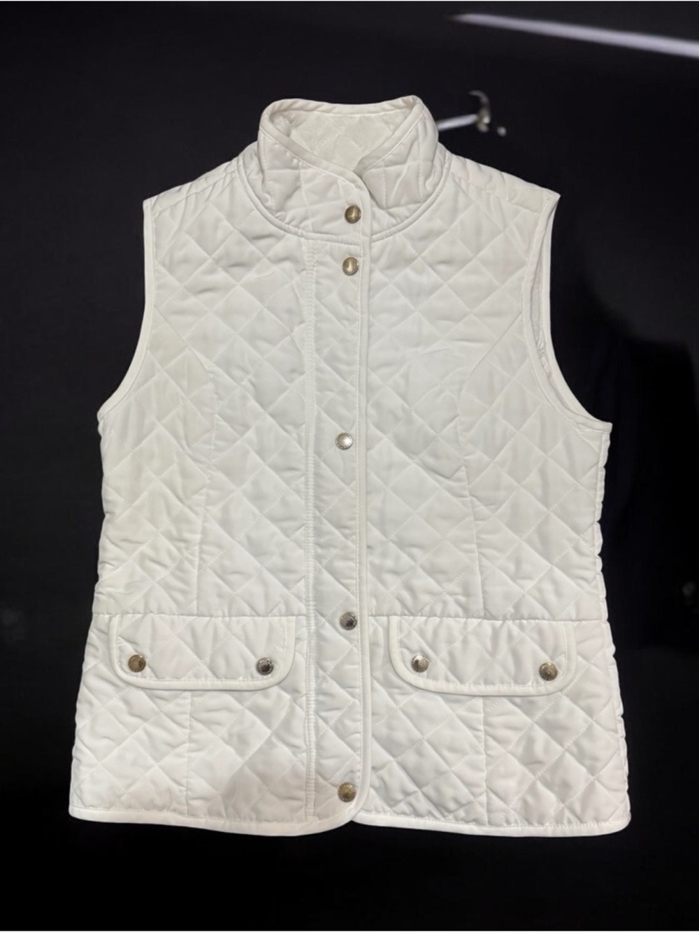 Cambridge Dry Goods White Quilted Sleeveless Vest